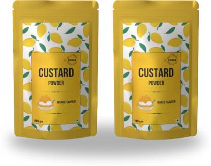 POONAM CUSTARD Mango Flavor Custard Powder Pack of 2 | Smooth & Creamy Dessert Mix Custard Powder