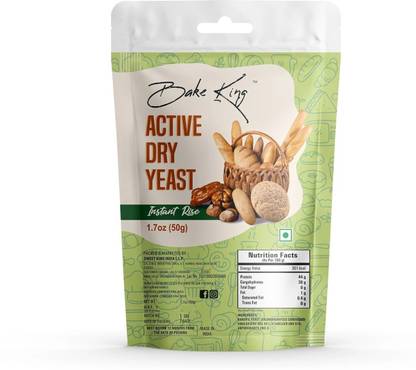 Bake King Grade A Quality 50gm- Active Instant Dry Yeast 50gm Yeast for Pizza Base Pantry, Baking Bread and Cake, Khamir Powder 50gm Yeast Powder Yeast Powder