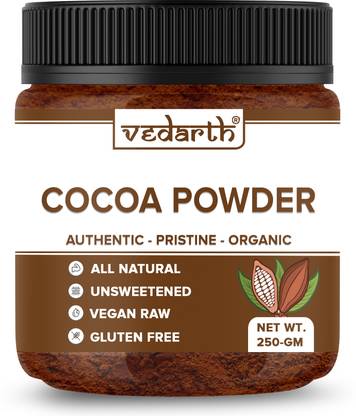 Vedarth Unsweetened Dark Cocoa Powder-Natural & Gluten Free-250gm Cocoa Powder