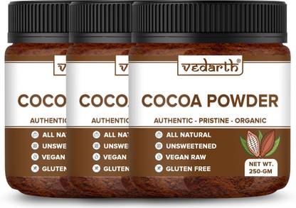 Vedarth Unsweetened Dark Cocoa Powder-Natural & Gluten Free-750gm Cocoa Powder