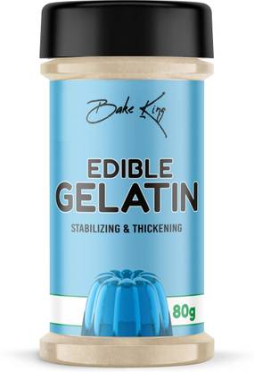 Bake King Gelatin Powder 80GM, Gelatin Powder for jelly Making Food Grade and Face Mask, Gelatin for Cooking/Baking for Candies, Marshmallows, Cakes, Ice Cream, Desserts, Aspic, Corn, and Confections Gelatin Powder