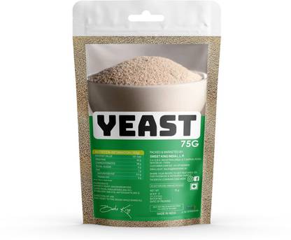 Bake King Grade A Quality 75gm- Active Instant Dry Yeast 75gm Yeast for Pizza Base Pantry, Baking Bread and Cake, Khamir Powder 75gm Yeast Powder