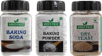 GREEN PIECE Baking Powder (100gm),Baking Soda (100gm) and Dry Yeast (50gm) (Pack of 3) Baking Powder