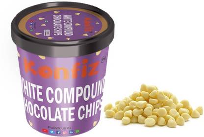 KONFIZ White Compound Chocochips 100gms Choco Chips Semi Solid
