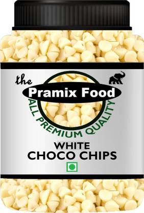 Pramix White Chocolate Chips For Baking & Decoration - 250g Choco Chips Solid