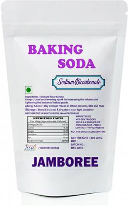 JAMBOREE Food Grade Baking Soda for Baking, Cleaning, Deodorizing and Household use 400g Baking Soda Powder