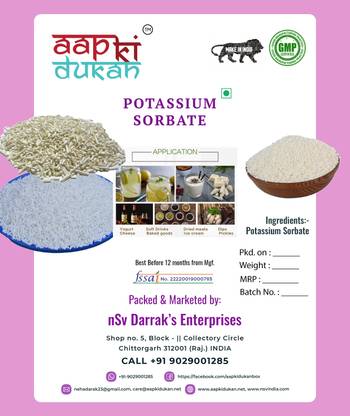 Aapkidukan Potassium sorbate granular | food preservative | Baking Essential Starch Crystals