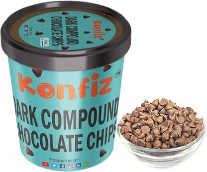 KONFIZ Dark Compound Chocochips 100gms Choco Chips Semi Solid