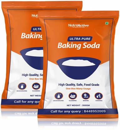 NUTROACTIVE Baking SODA Ultra Pure Aluminium Free 350 gm (Pack of 2) Baking Soda Powder