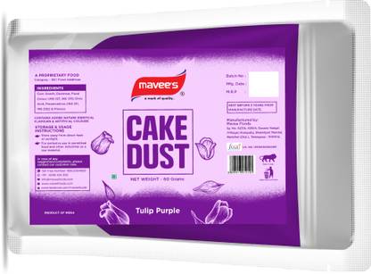 mavee's Cake Dust Packet - Tulip Purple, Premium Colour Spray Decor Solutions Baking Powder