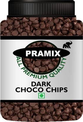 Pramix Dark Chocolate Chips | Choco Chips for Baking, Ice Cream, Cake, Desserts - 200g Choco Chips Solid