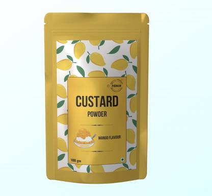 POONAM CUSTARD Mango Flavour Custard Powder 100g – Smooth & Creamy Dessert Mix Custard Powder