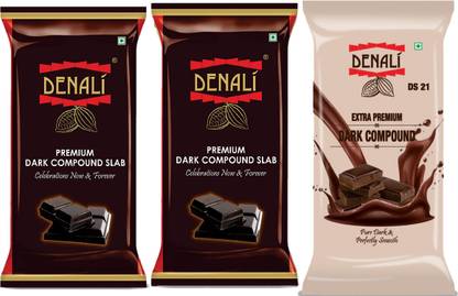 Denali Extra Premium Dark+Dark slabs 2 combo compound slabs|Baking Cakes|Muffins Chocolate Baking Bars Solid