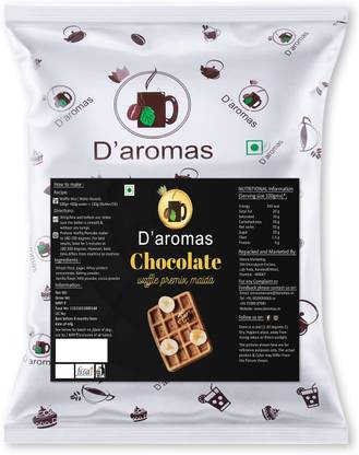 D'aromas Chocolate Maida Waffles Premix 2kg, Eggless Instant Waffle Powder, 100% Veg Baking Powder