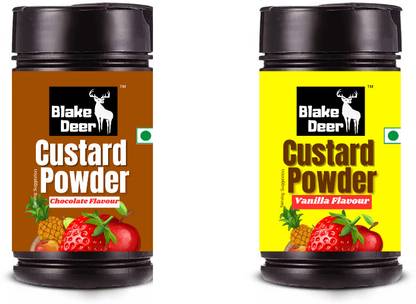 Blakedeer Custard Powder | Chocolate & Vanilla Flavour | 200g Pack (2 x 100g) Custard Powder