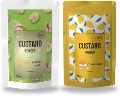 POONAM CUSTARD Premium Combo - Pista & Mango Custard Powder | Desert Mix Custard Powder