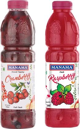 MANAMA Cranberry Crush and Raspberry Crush, Topping for Cakes, Pies and Shakes Topping Liquid