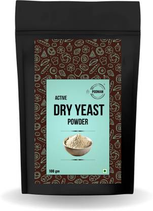 POONAM CUSTARD Active Dry Yeast Powder 100g | For Kulchas, Naans, Pizza, Bread, Pav, Baking Yeast Powder