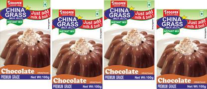 SOOPER CHINA GRASS CHOCOLATE 100g X 4 PACKS Jelly Powder