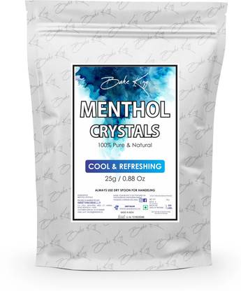 Bake King Menthol Crystals 25GM, 100% Pure - Plant-based Menthol Crystals - (Cooling & Refreshing flavour) Food Grade Menthol Crystals for Mouthwash, Toothpaste and Toffees, Diy cosmetics, lip balms, Menthol Crystals for baking edilble | Menthol Crystals 25GM Jelly Crystals
