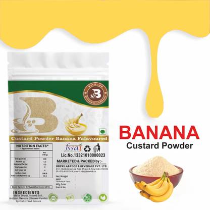 Brew Lab Banana Custard powder Rich , Creamy & Flavorful 100 g Custard Powder