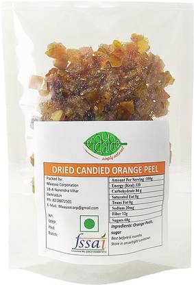 MAAYAA - Simple Natural Dried Candied Orange Peel (Bittersweet), 100 g Jelly Solid
