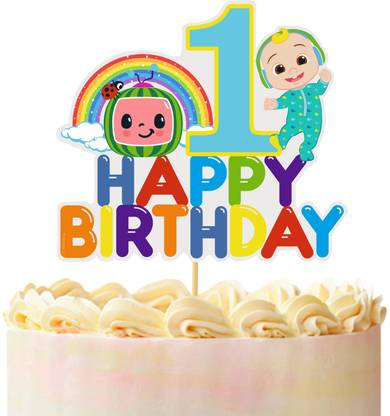 Party Propz Cocomelon Cake Topper - Happy Birthday Cake Topper, First Birthday Cake Topper Cake Topper