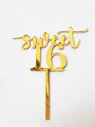 the banner company Sweet 16 / Sixteen / Sixteenth Birthday Cake Topper