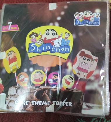 giftsrus Shinchan Cake Topper-Cartoon Theme Birthday Cake Pastry Topper-Pack of 7 Cake Topper