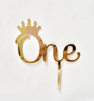 the banner company One With Tiara Birthday Cake Topper
