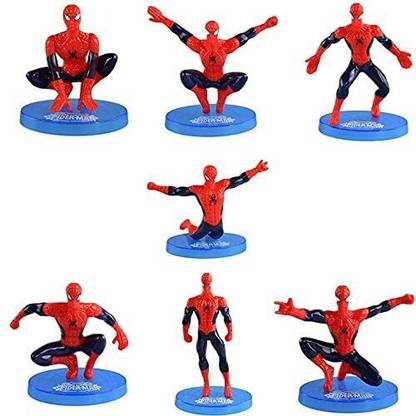 HOMEBAKERS MART Spiderman Birthday Cake Decorating Topper Toy 7 Figure Set Superhero Spider Man Cake Topper