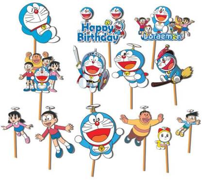 Partywala Doraemon Theme Cake Topper Cake Topper