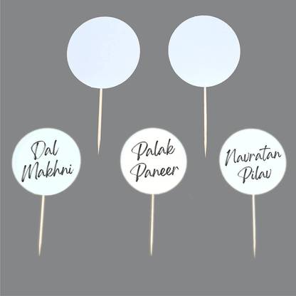 RDHinc 100 Pcs circle Whiteboard Marker Buffet Labels, Charcuterie Board Tags Cupcake Topper