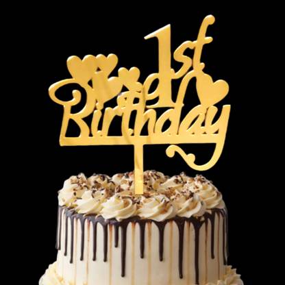 Party Decorz 1st Birthday 5 Inch Acrylic Cake Topper