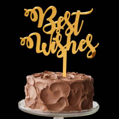 Party Decorz Best Wishes Cake Topper | 5 Inch Congratulations Cake Topper