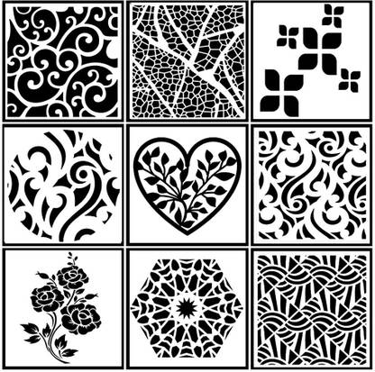 KONFIZ Cake Side Stencil, Cake Top Stencil, Regular Stencil