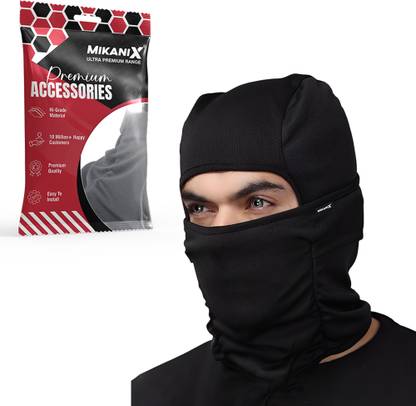 MIKANIX Black Bike Face Mask for Men & Women