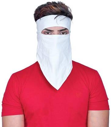 HATMEET Bikers in Riding UV Protected Full Face Mask Balaclava for Men White Mask Decorative Mask