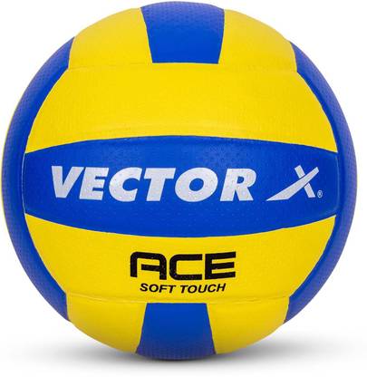 VECTOR X 18 Panel Ace Soft Touch PU Pasted+ Butyl Bladder Indoor Outdoor Beach parks Play Volleyball - Size: 4