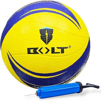 BOLT Volleyball Twister with Pump/Rubberized Moulded(Ball+Pump) Volleyball - Size: 4