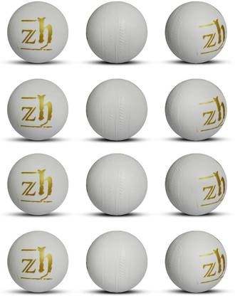 ZH Plastic Ball White Non Toxic (Pack of 12 | 80gm Per Ball) Cricket Training Ball