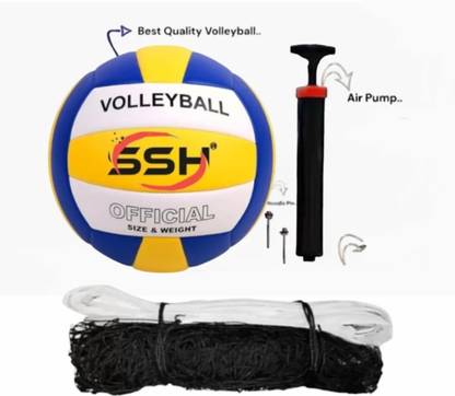 Ashi traders Super volleyboll bolls With Nylons net And With Air pump best quality Volleyball - Size: 4