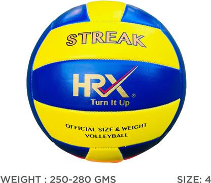 HRX Streak Volleyball – Size: 4  (Pack of 1, Blue, Yellow)
