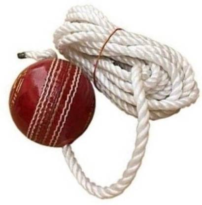 IKLONE NXC- Red Leather Cricket Hanging Ball For Knock Practice ,m19 Cricket Training Ball