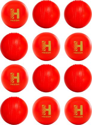 Heega Sports Red Non Toxic Plastic Cricket Ball (80 Gm Per Ball) Netball - Size: 4
