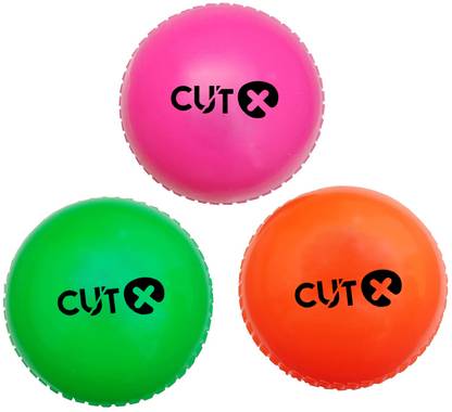 CUTX Cricket Practice Ball | Wind Ball | In & Outdoor Ball Multicoloured 3pcs Cricket Synthetic Ball