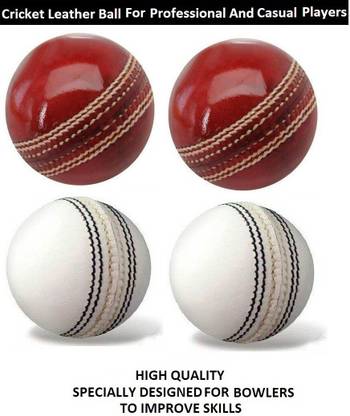 VIBCO High Quality Combo of 4 Cricket Leather Ball For Bowlers to Improve Skills Cricket Leather Ball