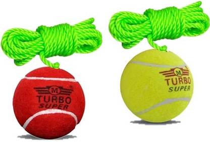 Mturbo Premium Hanging Tennis Cricket Ball 100-125gm, 2m Hanging Length, Rubber Molded Cricket Training Ball