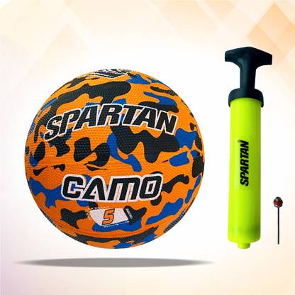 Spartan Camo Basketball With Pump Combo Basketball - Size: 5