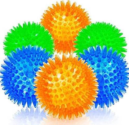 FONDLE LED Whistle Squeaker Sound Ball Puppy Dog Cat Pet Chew Playing Rubber Ball Toy Rubber Ball For Dog & Cat